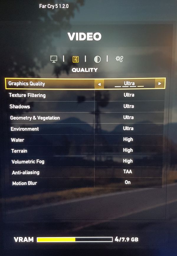 Far Cry 5 Steam Deck, All Settings