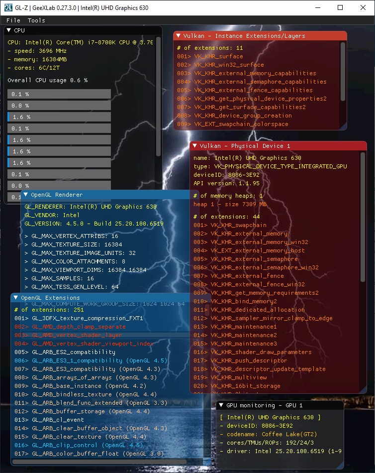 opengl extensions viewer to determine vulkan support