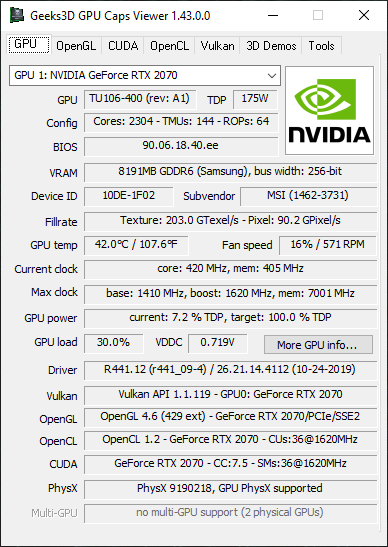 gpu caps viewer windows 10