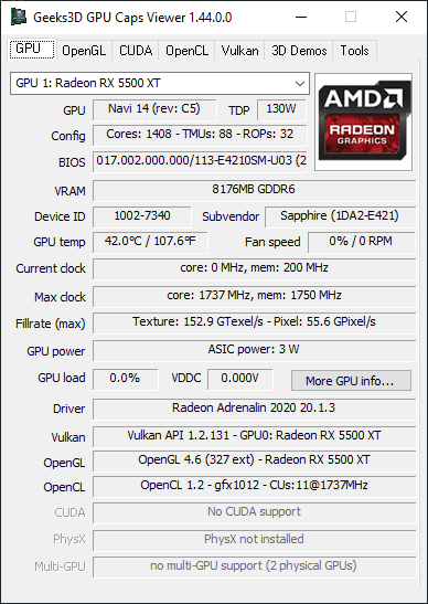 AMD Adrenalin 2020 Edition - GPU Caps Viewer + Radeon RX 5500 XT