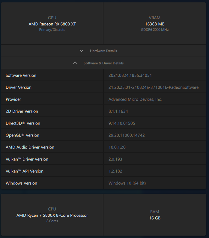 AMD Adrenalin 2020 Edition - Software information